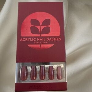 Red Aspen Acrylic Nail Dashes - Burgundy